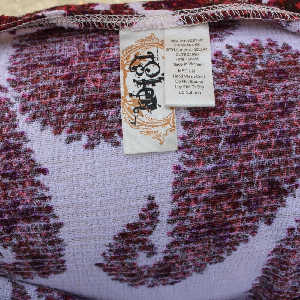 Sky Halter Paisley Tank Top Boho Beaded Neckline Size M - Picture 5 of 5
